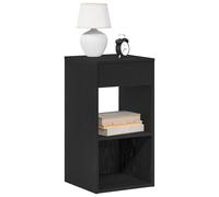 vidaXL Bedside Cabinet with Drawer Black Oak 35x34x66.5 cm