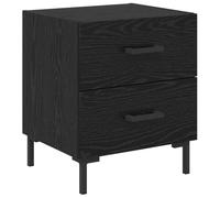 vidaXL Bedside Cabinet with Drawer Black Oak 40 x 35 x 47.5 Bedroom Storage Rustic Table Functional Table Modern Wooden Furniture Storage Bed Organiser