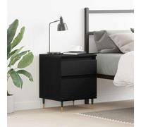 vidaXL Bedside Cabinet Black Oak 40 x 35 x 50 cm Engineered Wood, Black