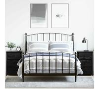 vidaXL Bedside Cabinet with Drawer Black Solid Reclaim Wood