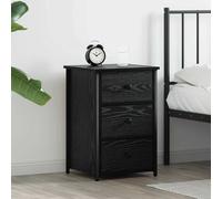vidaXL Bedside Cabinet with Drawer Black Solid Reclaim Wood