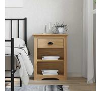 vidaXL Bedside Cabinet with Drawer BODO Honey Brown 53 x 38.5 x 67 cm