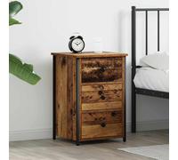 vidaXL Bedside Cabinet with Drawer Brown Solid Reclaim Wood