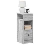 vidaXL Bedside Cabinet with Drawer Grey Sonoma 25x31x66 cm