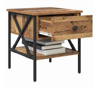 vidaXL Bedside Cabinet with Drawer Old wood 40 x 42 x 45 cm, Stylish Bedroom, Rectangular Nightstand, Minimalist Design, Ample Storage, Durable, Levelers, Contemporary Home Dcor