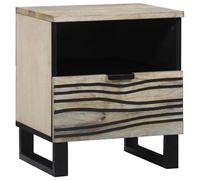 vidaXL Bedside Cabinet with Drawer White and Black 40 x 33 x 46 cm