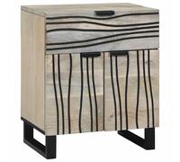 vidaXL Bedside Cabinet with Drawer White and black 50 x 33 x 60 cm