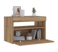 1/2x Bedside Cabinet and LED Light Bedroom Engineered Wood Decor Multi Colours