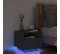 Bedside Cabinets with LED Lights Nightstand Bed Cabinet Side Table vidaXL