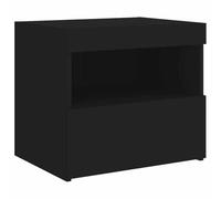 vidaXL Bedside Cabinet with LED Lights Black 50x40x45 cm