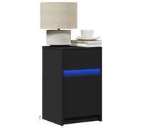 Bedside Cabinet with LED Lights Nightstand Bed Table Engineered Wood vidaXL