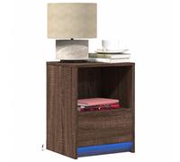 Bedside Cabinet with LED Lights Nightstand Bed Table Engineered Wood vidaXL