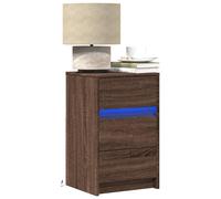 Modern Bedside Cabinet with LED Lights Home Storage Nightstand Table Unit vidaXL