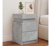 Vidaxl Bedside Cabinet With Led Lights Concrete Grey 35X39X55 Cm