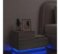 Vidaxl Bedside Cabinet With Led Lights Grey Sonoma 70X36X40.5 Cm