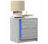 vidaXL Bedside Cabinet with LED Lights Grey Sonoma Engineered Wood