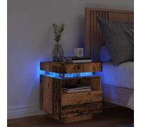 Bedside Cabinets with LED Lights Nightstand Bed Table Side Cabinet vidaXL