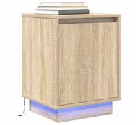 vidaXL Bedside Cabinet with LED Lights Sonoma Oak 38x34x50 cm