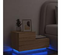 vidaXL Bedside Cabinet with LED Lights Sonoma Oak 70x36x40.5 cm