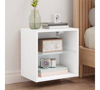 Vidaxl Bedside Cabinet With Led Lights Wall-Mounted White Bedside Cabinets