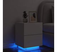 Bedside Cabinets with LED Lights Nightstand Bed Table Engineered Wood vidaXL