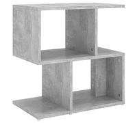 vidaXL Bedside Cabinet with Open Compartments - Engineered Wood Nightstand, Concrete Grey - Scandinavian Style Bedroom Furniture