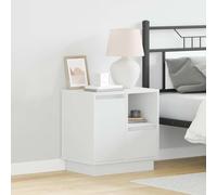 vidaXL Bedside Cabinet with White 50 x 34.5 x 50 cm Engineered wood, Stylish Bedroom Nightstand, Modern Storage Solution, Rectangular Bedside Table, Compact Organizer, Minimalist Home Furniture