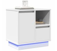 vidaXL Bedside Cabinet with White 50 x 34.5 x 50 cm Engineered wood, Stylish Bedroom Nightstand, Modern Storage Solution, Rectangular Bedside Table, Compact Organizer, Minimalist Home Furniture