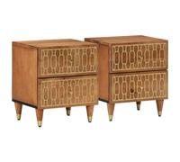 vidaXL Bedside Cabinets 2 pcs 40x33x46 cm Solid Wood Mango