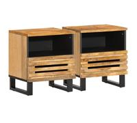 vidaXL Bedside Cabinets 2 pcs 40x33x46 cm Solid Wood Rough Mango