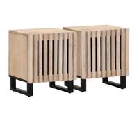 vidaXL Bedside Cabinets 2 pcs 40x34x46 cm Solid Wood Bleached Mango