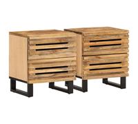 vidaXL Bedside Cabinets 2 pcs 40x34x46 cm Solid Wood Rough Mango