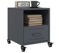 vidaXL Bedside Cabinets Nightstand Bed Table Side Table 2 pcs Anthracite Steel