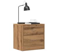 Artisan Oak Engineered Wood Bedside Cabinets Set of 2 40x30x40cm Nightstand Pair