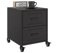 vidaXL Bedside Cabinets Nightstand Bed Table Bed Cabinet 2 pcs Black Steel