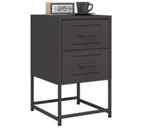 vidaXL Bedside Cabinets 2 pcs Black 36x39x60.5 cm Steel