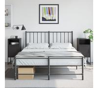 vidaXL Bedside Cabinets 2 pcs Black 36x39x78 cm Steel
