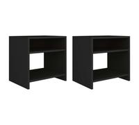 vidaXL Bedside Cabinets 2 pcs Black 40x30x40 cm Engineered Wood