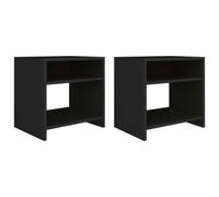 vidaXL Bedside Cabinets 2 Pcs Black 40x30x40 cm Engineered Wood, Black