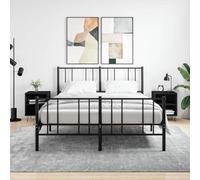 Vidaxl Bedside Cabinets 2 Pcs Black 40X30X50 Cm Engineered Wood