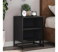 vidaXL Bedside Cabinets 2 pcs Black 40x31x50 cm Engineered Wood and Metal