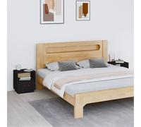 vidaXL Bedside Cabinets 2 pcs Black 40x34x45 cm Solid Wood Pine, Black