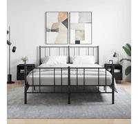 Vidaxl Bedside Cabinets 2 Pcs Black 40X35X47.5 Cm Engineered Wood