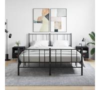 vidaXL Bedside Cabinets 2 pcs Black 40x35x47.5 cm Engineered Wood