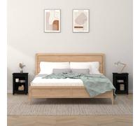 Vidaxl Bedside Cabinets 2 Pcs Black 40X35X55 Cm Solid Wood Pine Bedside Cabinets
