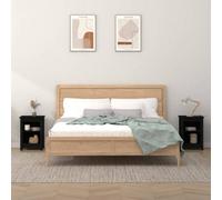 vidaXL Bedside Cabinets 2 pcs Black 40x35x55 cm Solid Wood Pine