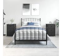 Vidaxl Bedside Cabinets 2 Pcs Black 40X36X60 Cm Engineered Wood