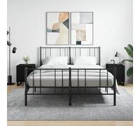 vidaXL Bedside Cabinets 2 pcs Black 40x40x50 cm Engineered Wood