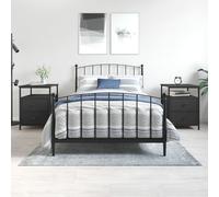 vidaXL Bedside Cabinets 2 pcs Black 44x45x60 cm Engineered Wood