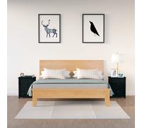 Vidaxl Bedside Cabinets 2 Pcs Black 50X35X61.5 Cm Solid Wood Pine